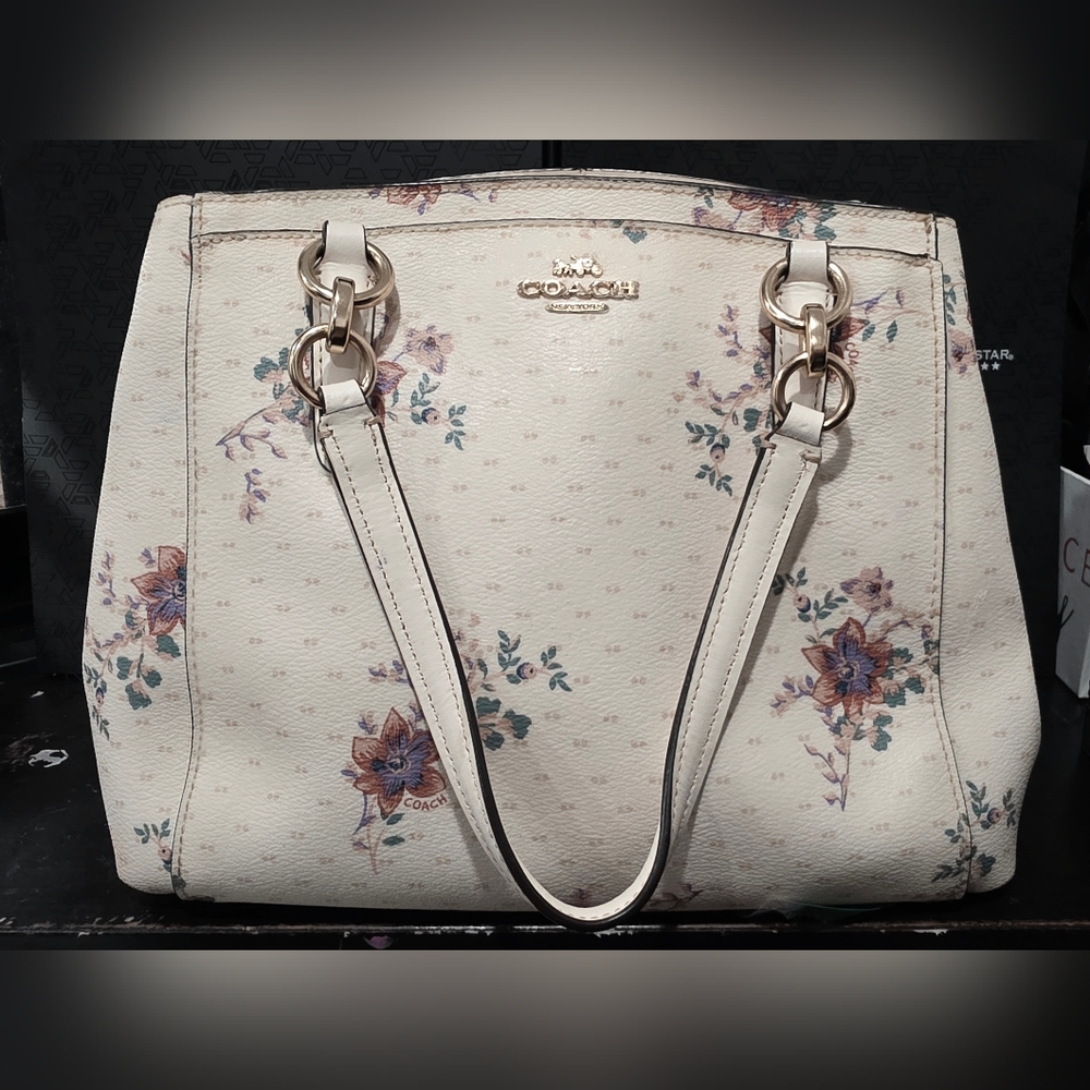 Coach Floral White Handbag